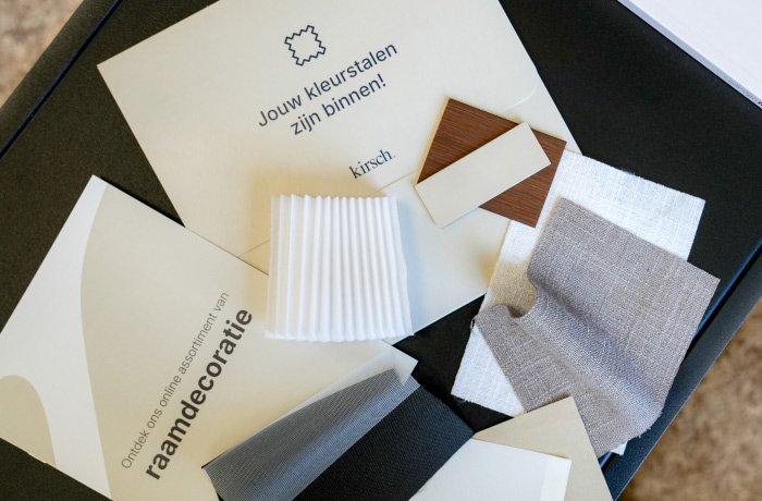 Bestel kleurstalen en ontvang deze gratis bij je thuis