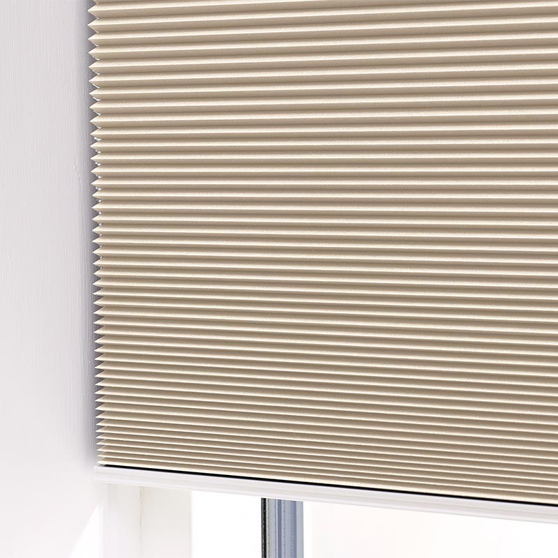 Plisségordijn easylift greep verduisterend Honingraat beige