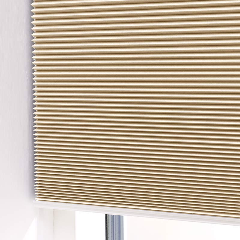 Plisségordijn easylift greep Honingraat licht zand
