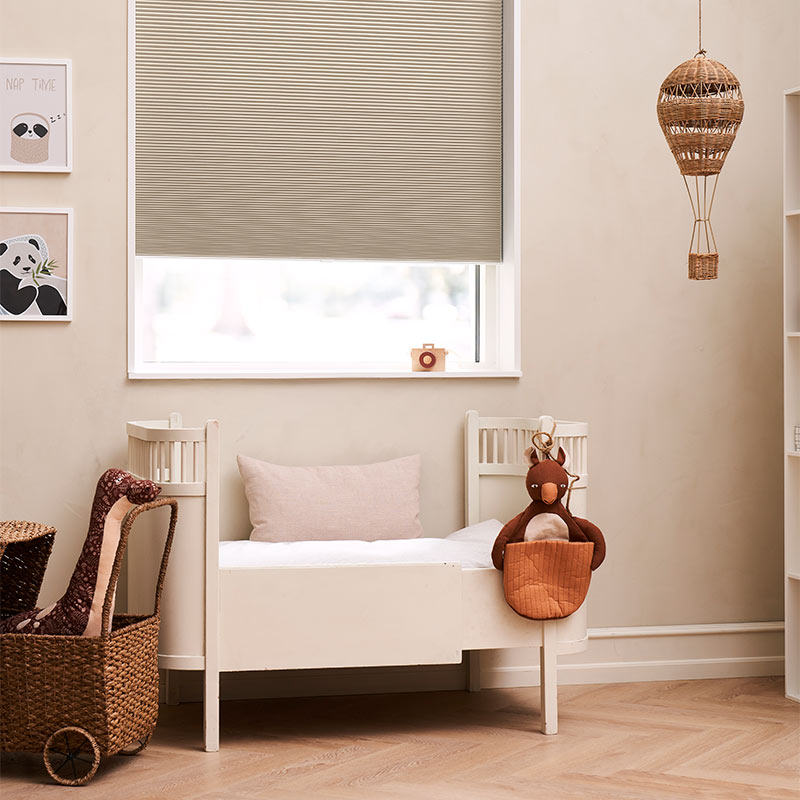 Plisségordijn easylift greep verduisterend Honingraat beige