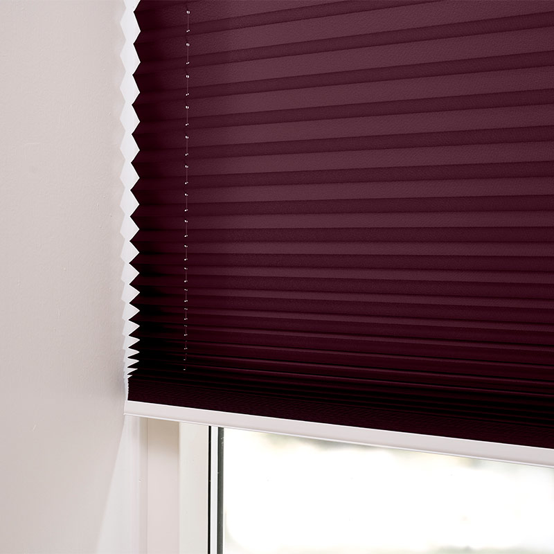 Plisségordijn easylift greep Aubergine