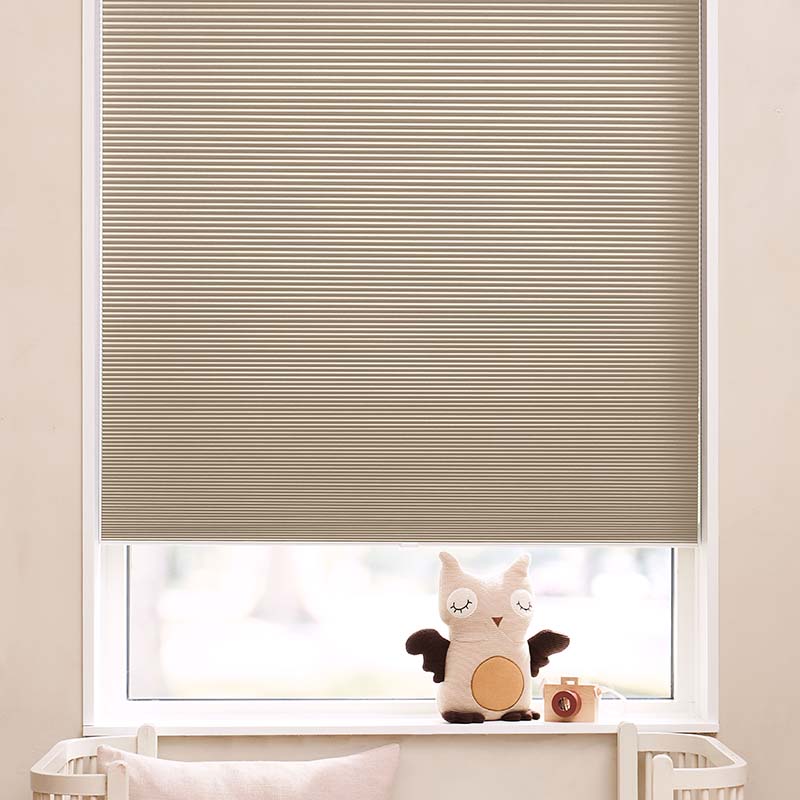 Plisségordijn easylift greep verduisterend Honingraat beige