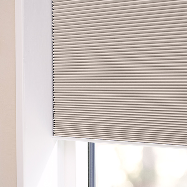 Plisségordijn easylift greep Honingraat warm lichtgrijs
