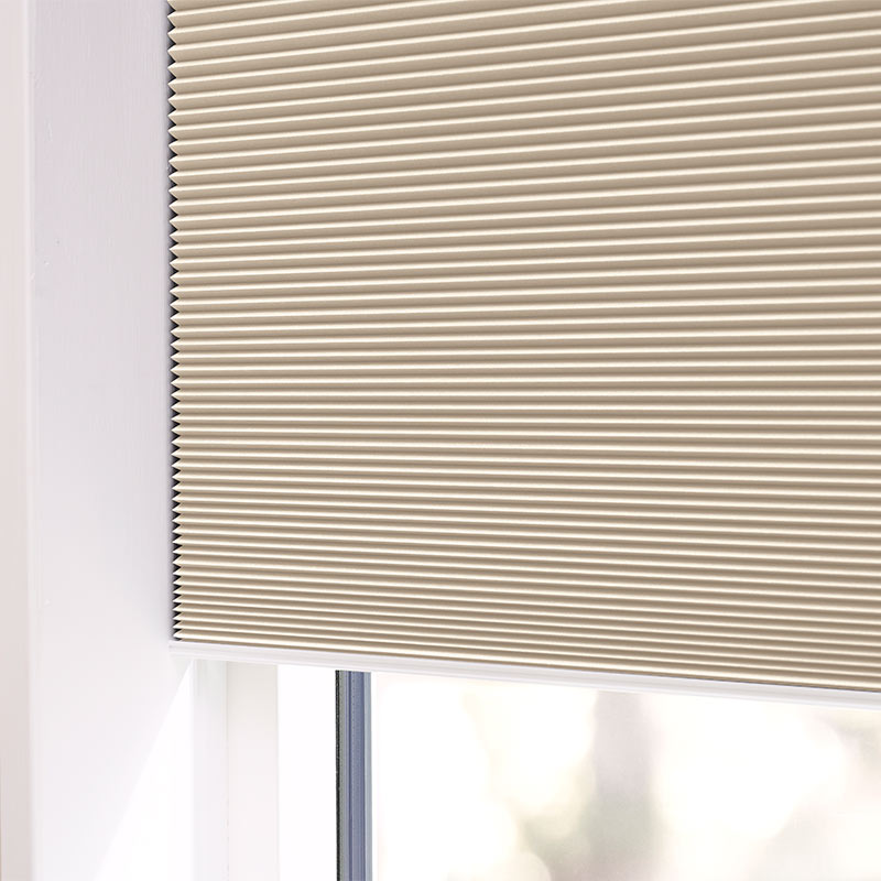 Plisségordijn easylift greep verduisterend Honingraat beige