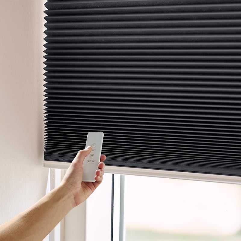 Plisségordijn motor Honingraat warmgrijs