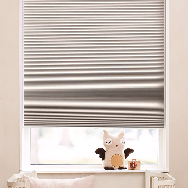 Plisségordijn easylift greep Honingraat warm lichtgrijs